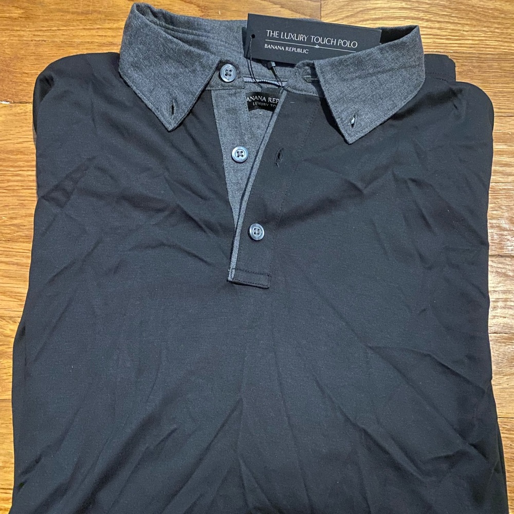 Mens Banana Republic Luxury Polo Long Sleeve